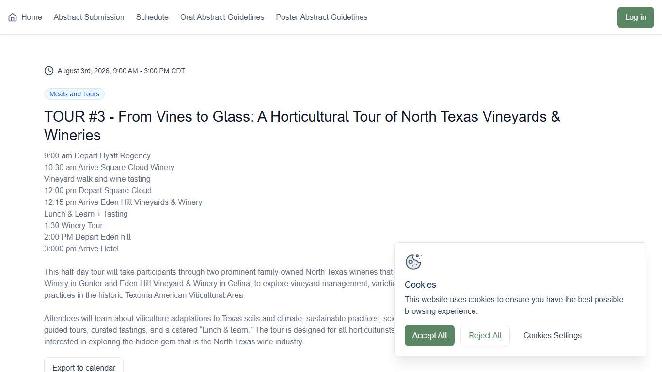 Schedule - ASHS 2026 Annual Conference